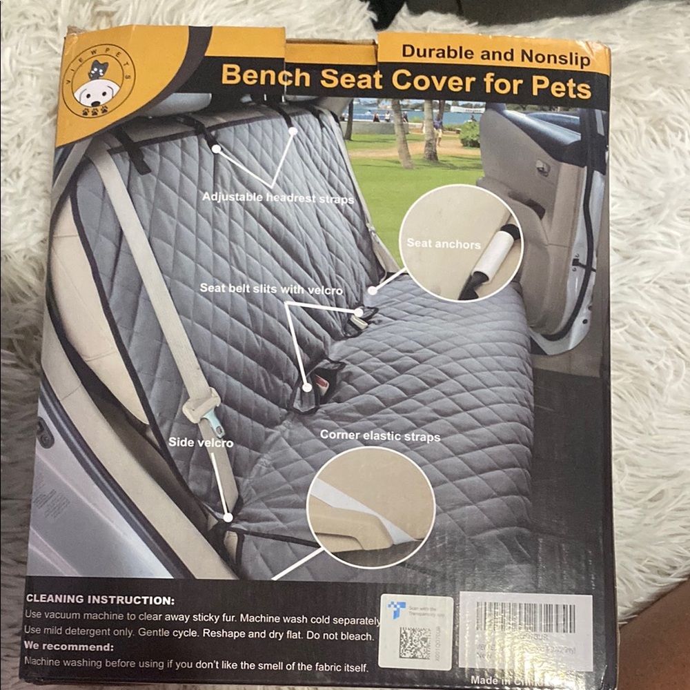 Gray Bench Seat Cover for Pets